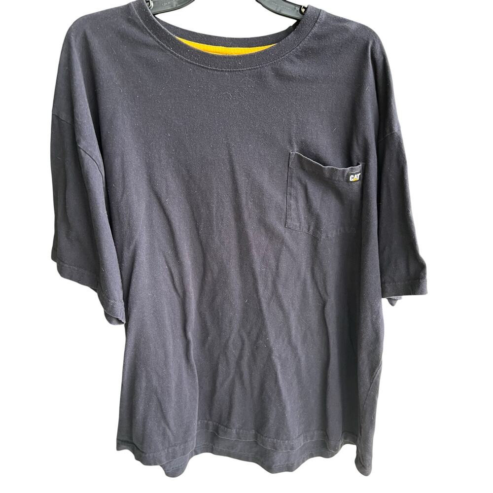 Caterpillar CAT Men’s Black Big and tall workwear pocket tee sz XXL 2X